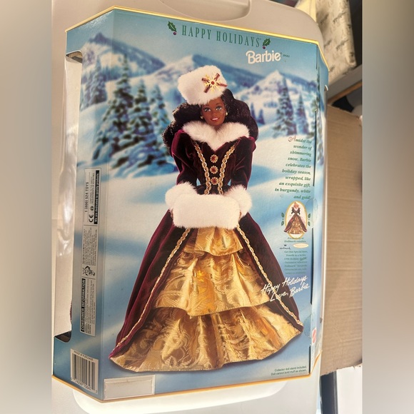Vintage New 1996 Mattel Happy Holidays African American Barbie Christmas - Picture 3 of 4